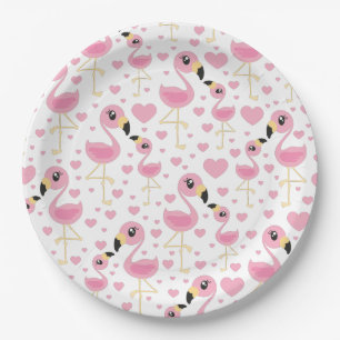 Flamingo Baby Shower Cute Tropical Paper Plates