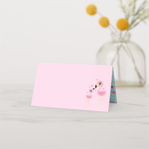 Flamingo Baby Shower Cute Tropical Place Card