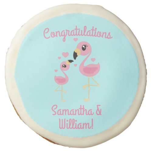 Flamingo Baby Shower Cute Tropical Sugar Cookie