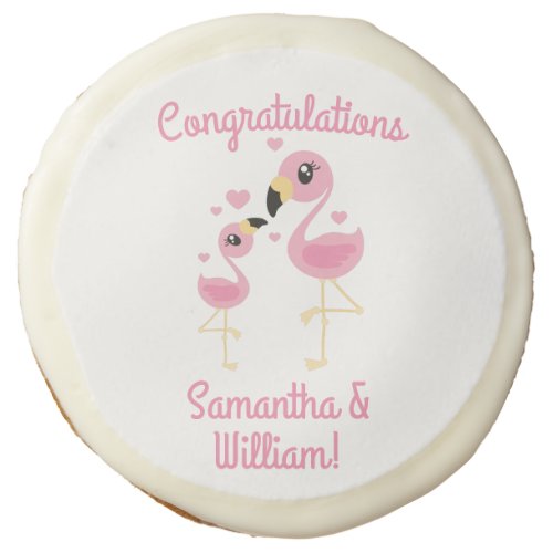 Flamingo Baby Shower Cute Tropical Sugar Cookie