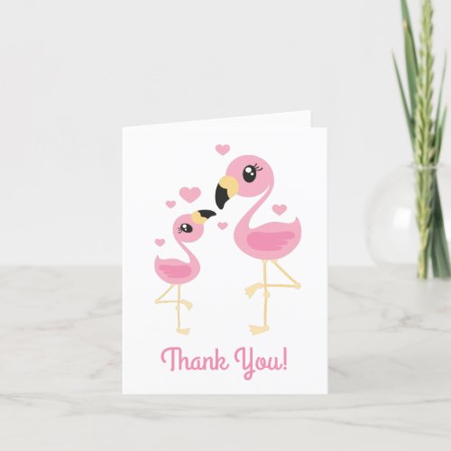 Flamingo Baby Shower Cute Tropical Thank You Card