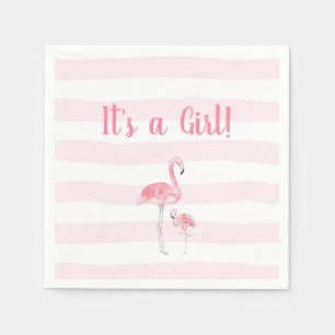 Flamingo baby shower decor napkins