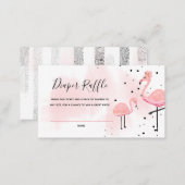 Flamingo Baby Shower Diaper Raffle Ticket Enclosure Card (Front/Back)