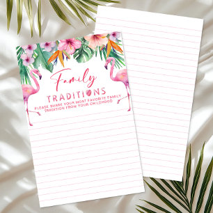 Flamingo Baby Shower Family Traditions Sheet