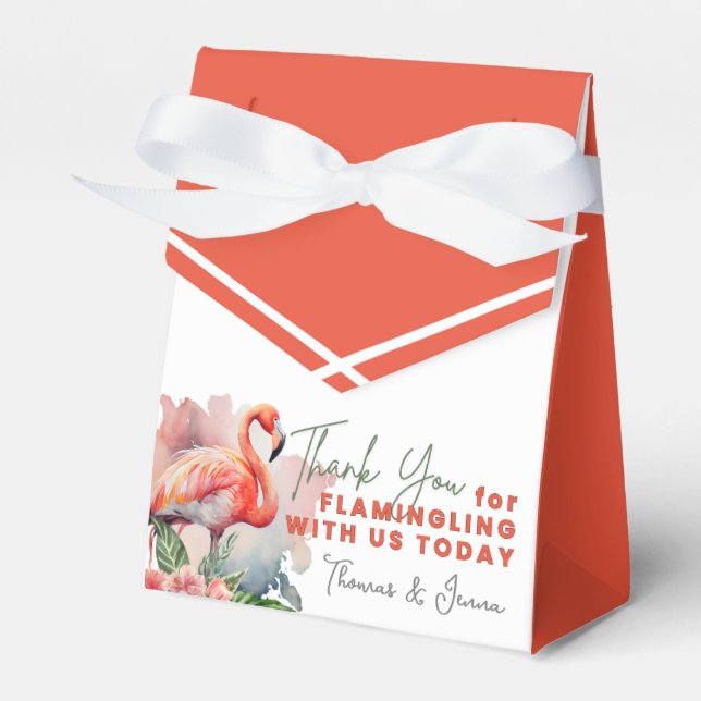 Flamingo Baby Shower  Favor Boxes (Front Side)