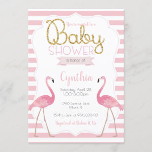 Flamingo Baby Shower Invitation