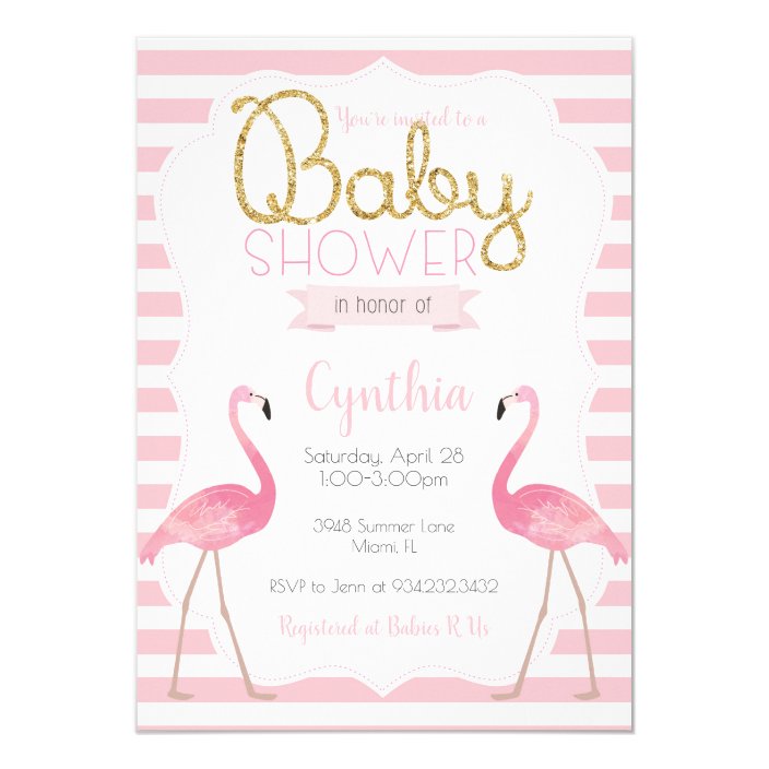 baby shower flamingo invitations