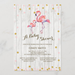 Flamingo Baby Shower Invitation