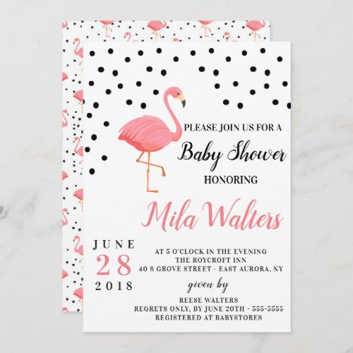 Flamingo Baby Shower Invitation