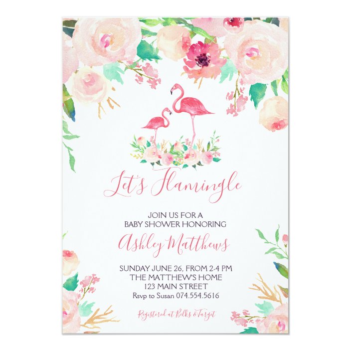 baby shower flamingo invitations