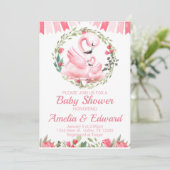 Flamingo Baby Shower Invitation Invite (Standing Front)
