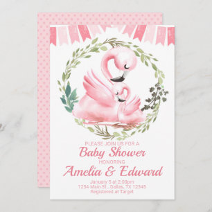 Flamingo Baby Shower Invitation Invite