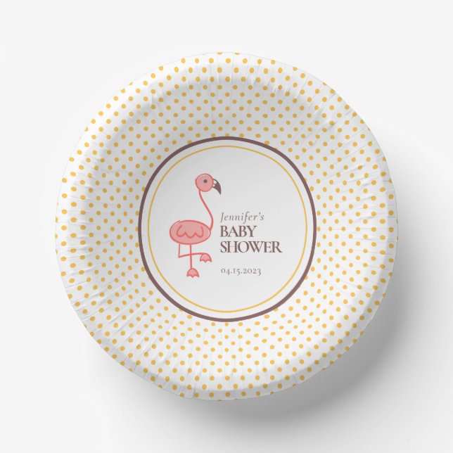 Flamingo Baby Shower Paper Bowls (Front)