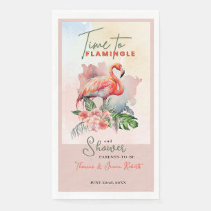 Flamingo Baby Shower Paper Guest Towel