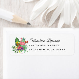 Flamingo Baby Shower Return Address Label