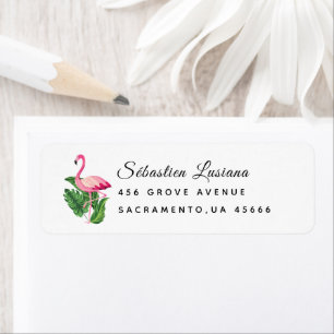 Flamingo Baby Shower Return Address Label