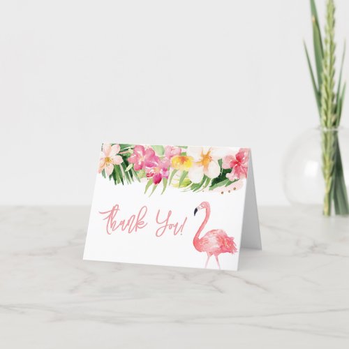 Flamingo Baby Shower Thank You Card