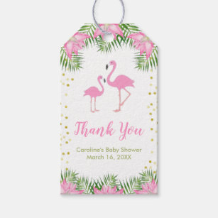 Flamingo Favor Tags  Flamingo Gift Tags  Flamingo Thank You Tags  Pink Gold Favor Tags  Watercolor Bird Willow *DIY Printable FG02