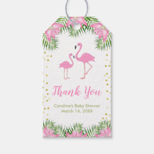 Flamingo Favor Tags Flamingo Gift Tags Flamingo Thank You Tags Pink Gold Favor Tags Watercolor Bird Willow *DIY Printable FG02