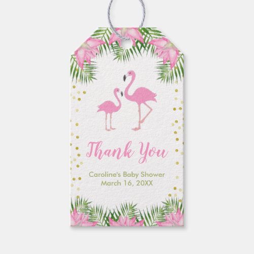 Flamingo Baby Shower Thank You Favor Gift Tag