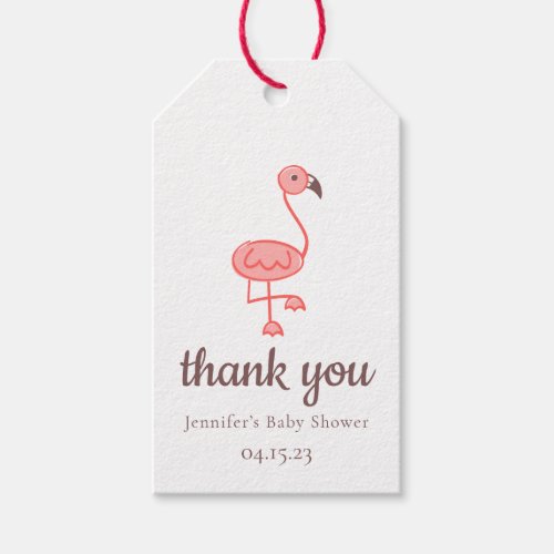 Flamingo Baby Shower Thank You Gift Tags