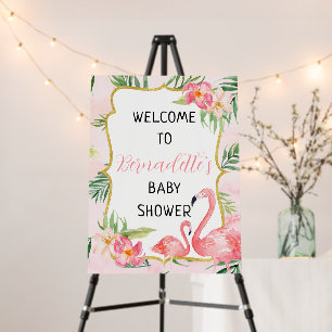Flamingo Baby Shower Welcome Sign