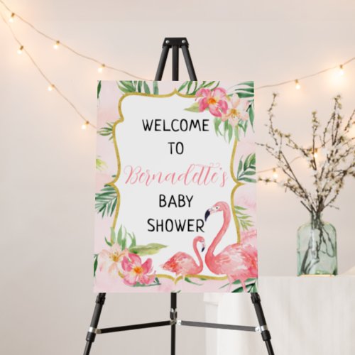 Flamingo Baby Shower Welcome Sign