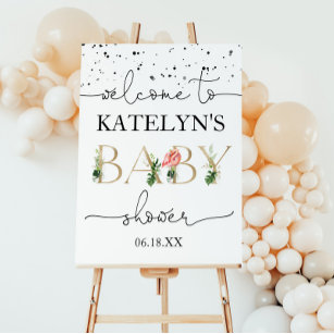 Flamingo Baby Shower Welcome Sign