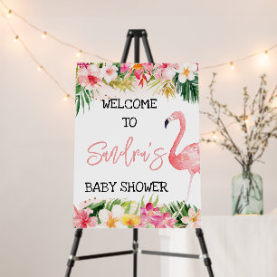 Flamingo Baby Shower Welcome Sign