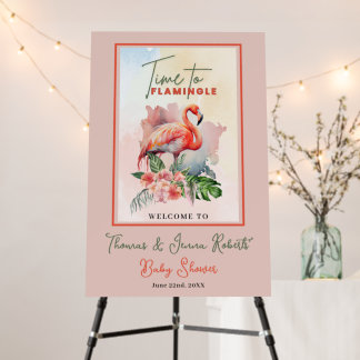 Flamingo Baby Shower Welcome Sign