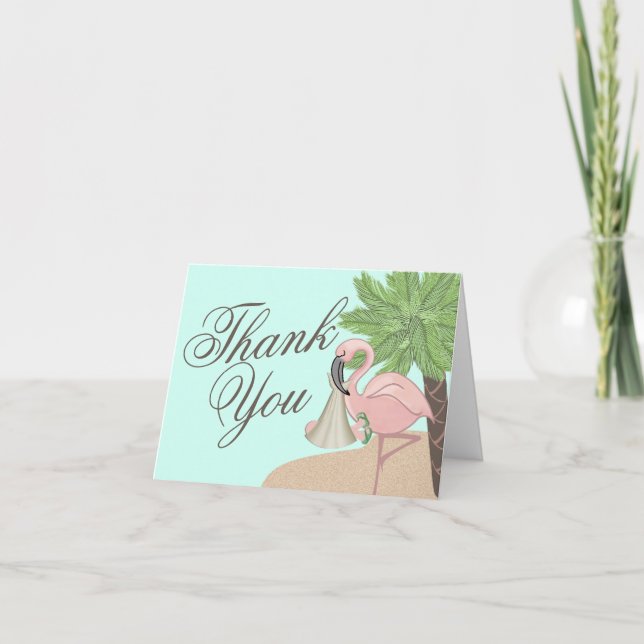 Flamingo Baby Thank You Card (Front)