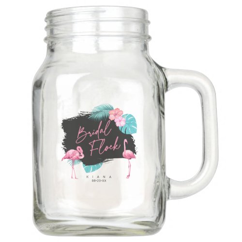 Flamingo Bachelorette Bridal Flock ID930 Mason Jar