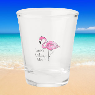 Flamingo Bachelorette Bridesmaid Flocking Tribe Shot Glass