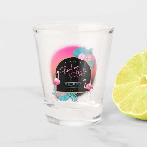 Flamingo Bachelorette Flocking Fantastic ID930 Shot Glass