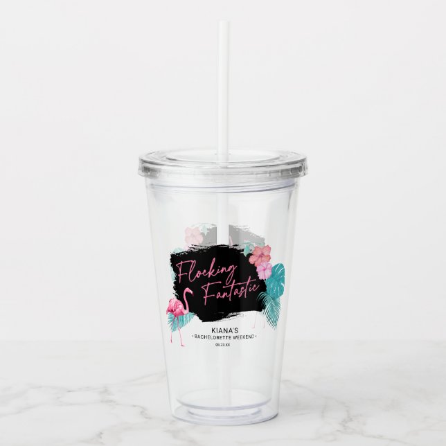 Flamingo Bachelorette Flocking Fantastic V2 ID930 Acrylic Tumbler (Front)