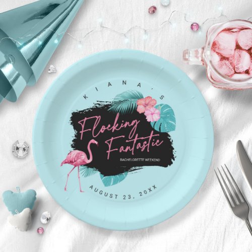 Flamingo Bachelorette Flocking Fantastic V2 ID930 Paper Plates