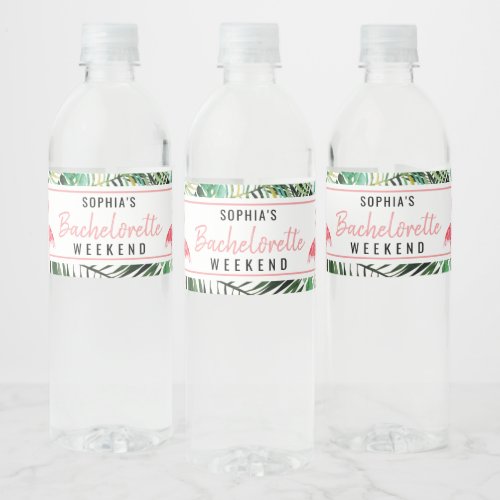 Flamingo Bachelorette Water Bottle Labels