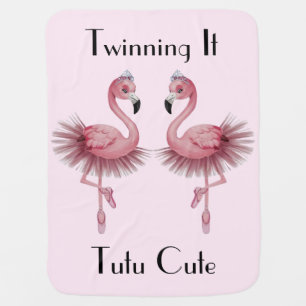 Flamingo Ballet Dancer Baby Blanket