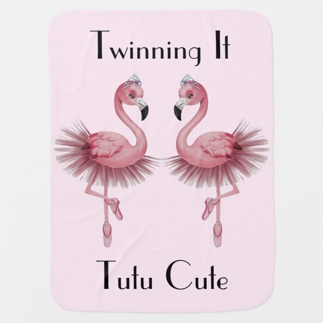 Flamingo Ballet Dancer Baby Blanket (Front)
