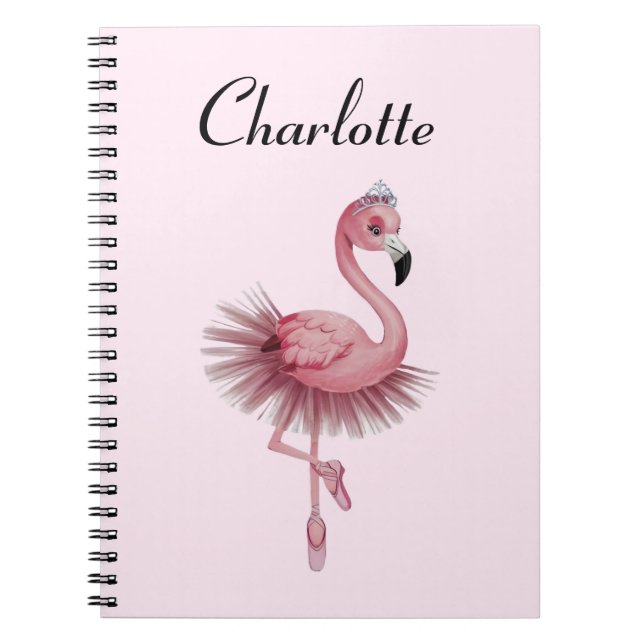 Flamingo Ballet Dancer Personalized Notebook (Front)