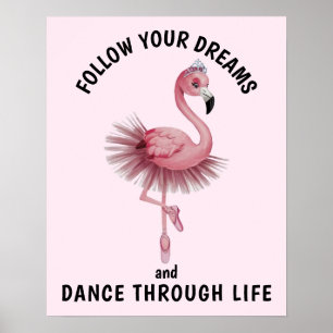 Flamingo Ballet Dancer Poster