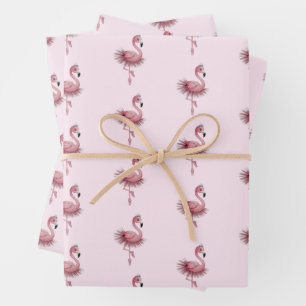 Flamingo Ballet Dancer Wrapping Paper Sheets