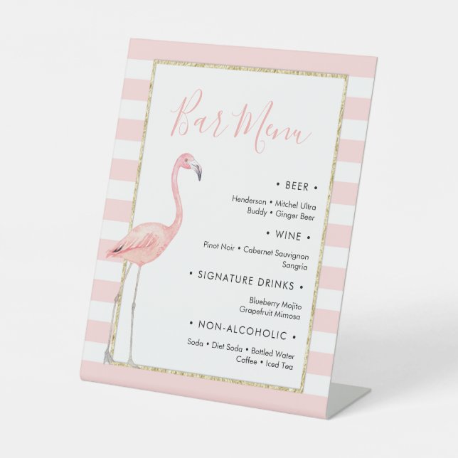 Flamingo Bar Menu Pedestal Sign (Front)