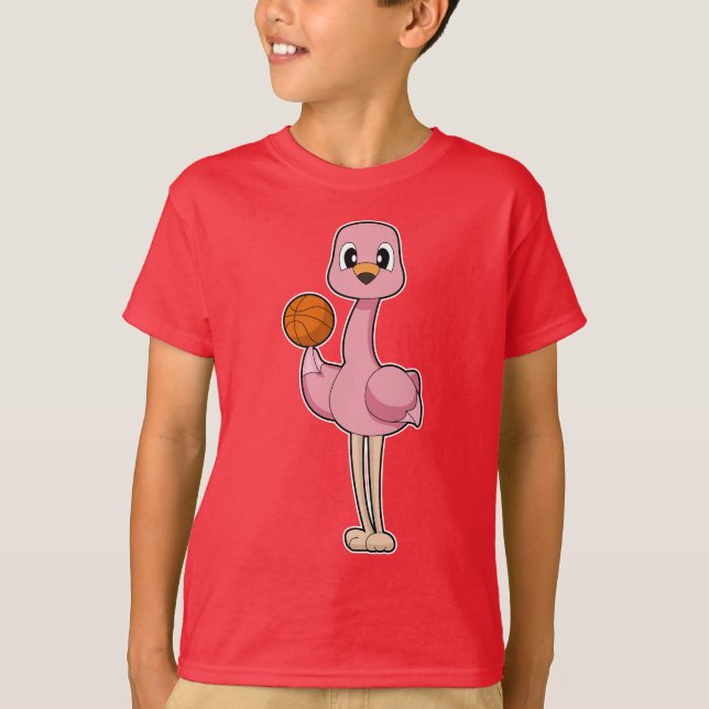 Flamingo Basketball player Basketball T-Shirt (Front)