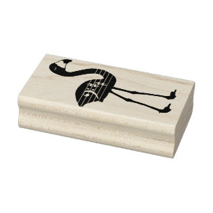 Flamingo Bass Clef Rubber Stamp (Facing Right)