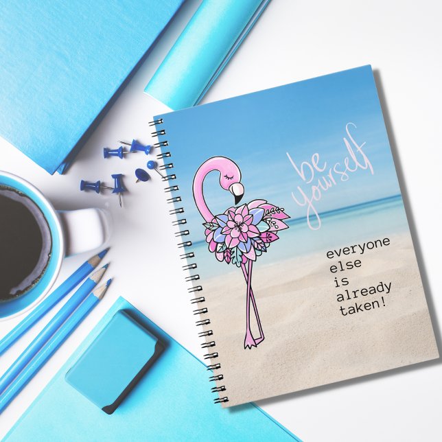 Flamingo Be Yourself Inspirational Quote Notebook (Creator Uploaded)