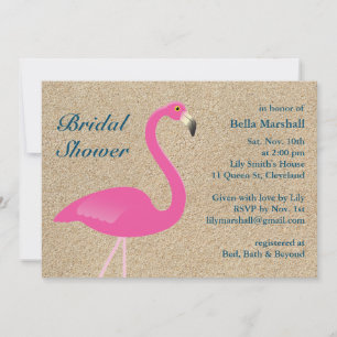 Flamingo Beach Bridal Shower Invitation