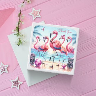 Flamingo Beach Party Thank You