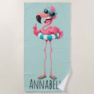 Flamingo Beach Personalize Towel