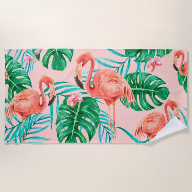 Flamingo Beach Towel (Front)